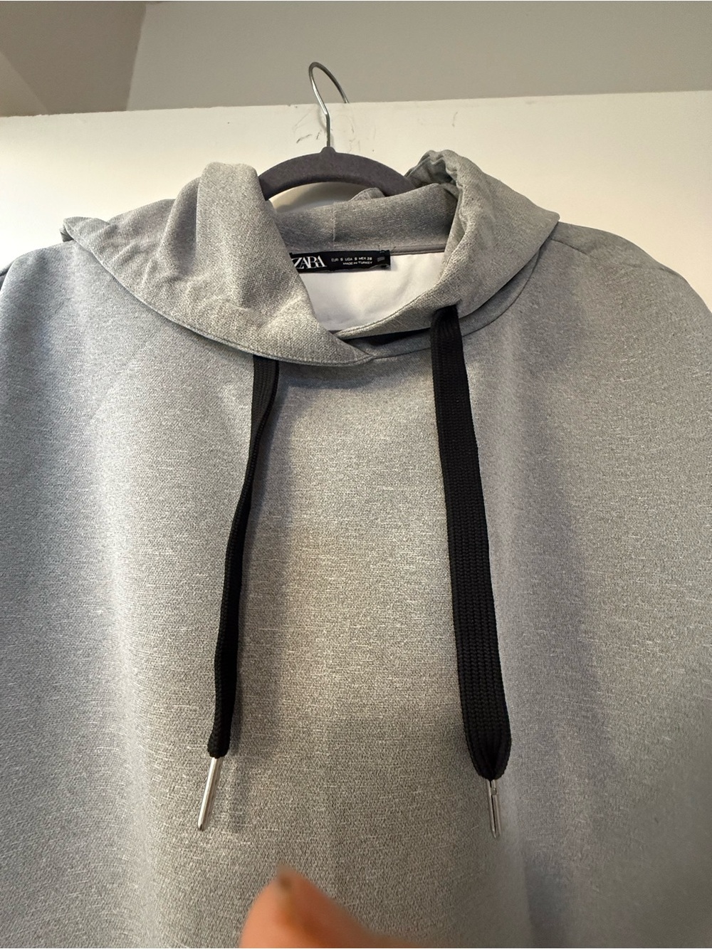 ZARA Oversized Hoodie Gray Size Small Soft Minimalist Streetwear Pullover - Picture 7 of 8